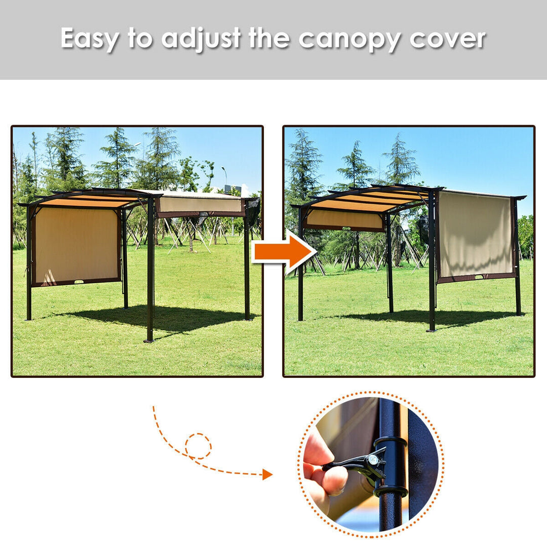 12 x 9 ft Outdoor Pergola Gazebo Canopy Sun Shelter  with Steel Frame