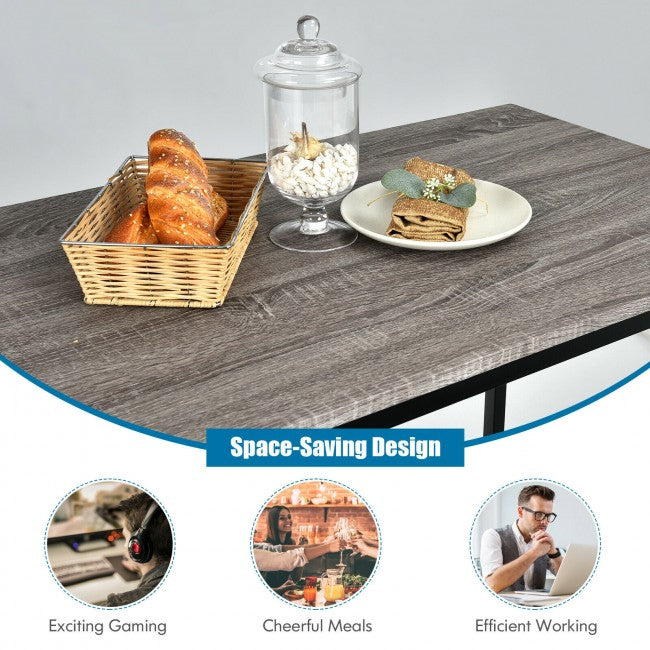 3 Pieces Dining Table Set with Pub Counter Height and Storage Shelves