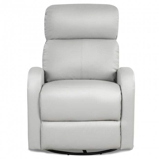 Single Recliner Chair Swivel Rocker Sofa Home Theater Seating with Padded Seat Backrest and Footrest