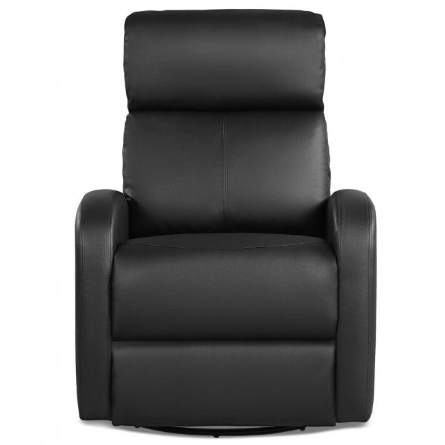 Single Recliner Chair Swivel Rocker Sofa Home Theater Seating with Padded Seat Backrest and Footrest