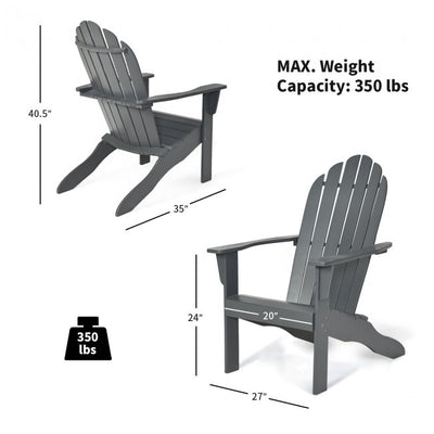 Outdoor Wooden Adirondack Lounge Chair Armchair with Ergonomic Design