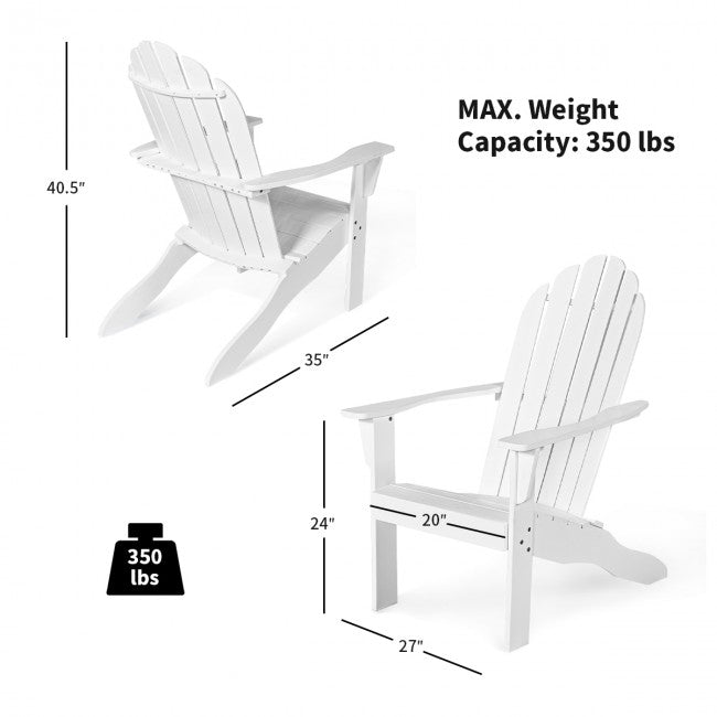 Outdoor Wooden Adirondack Lounge Chair Armchair with Ergonomic Design