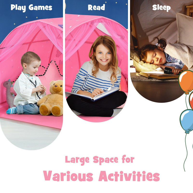 Kids Galaxy Starry Sky Dream Portable Play Tent with Double Net Curtain