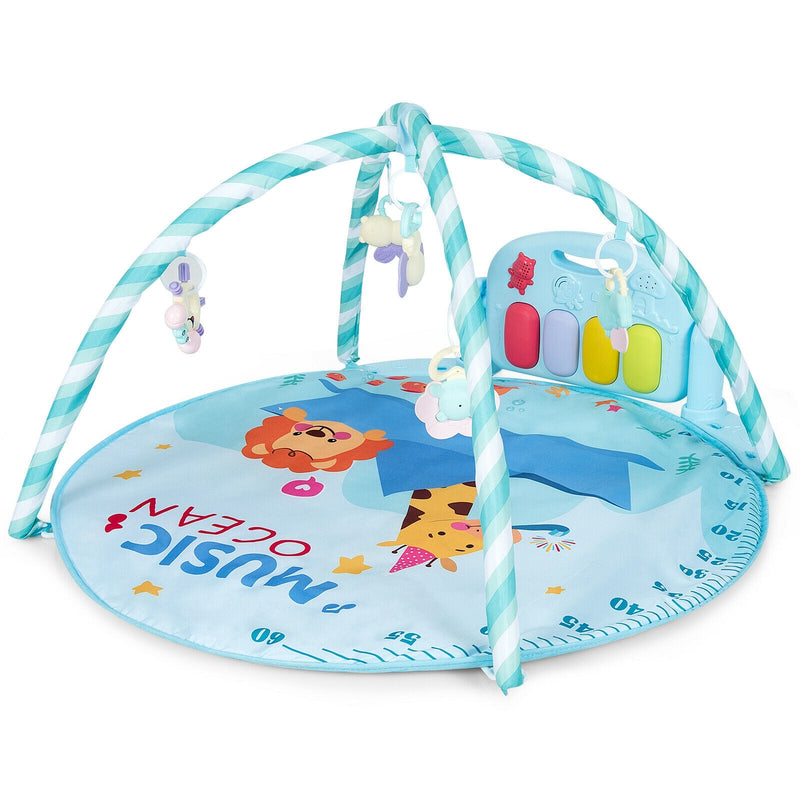 Baby Activity Play Mat with 5 Hanging Sensory Toys