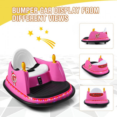 6V Kids Ride On Bumper Car 360-Degree Spin Race Toy with Remote Control