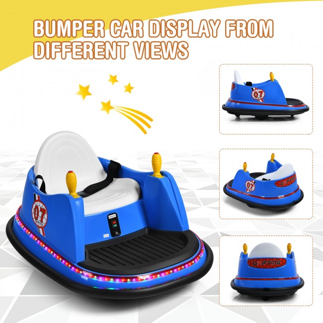 6V Kids Ride On Bumper Car 360-Degree Spin Race Toy with Remote Control