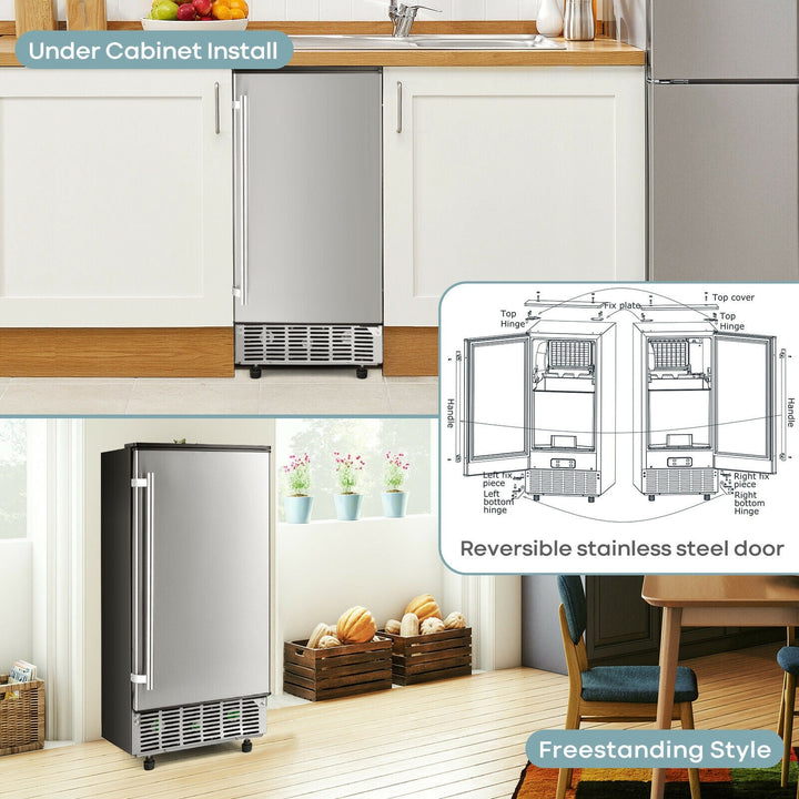 Free-Standing Built-in Ice Maker with 80lbs per Day