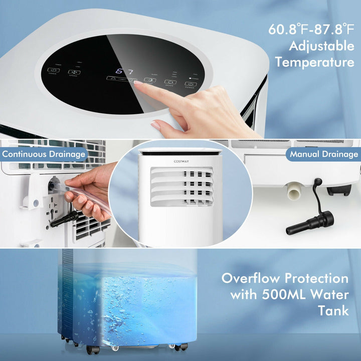 9000 BTU 3 in 1 Portable Air Conditioner with Fan and Dehumidifier