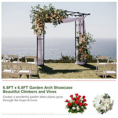 82 x 20.5 Inch Metal Pergola Garden Arch for Various Climbing Plant