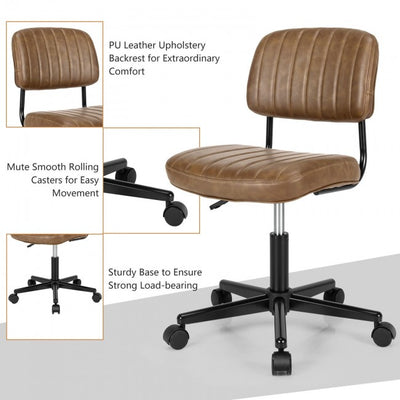 Chairliving - PU Leather Adjustable Office Chair Swivel Task Chair with Backrest