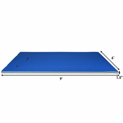 9' x 6' 3 Layer Tear-Resistant XPE Foam Floating Water Pad Water Mat for Beach Water Recreation