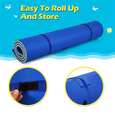 9' x 6' 3 Layer Tear-Resistant XPE Foam Floating Water Pad Water Mat for Beach Water Recreation