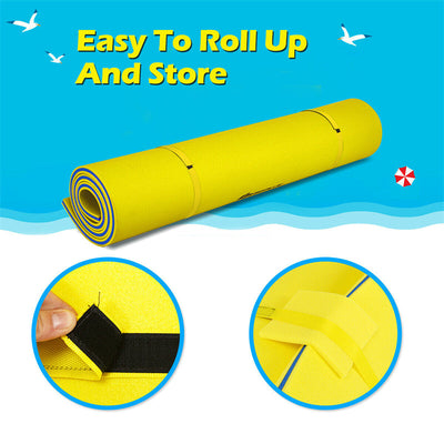 9' x 6' 3 Layer Tear-Resistant XPE Foam Floating Water Pad Water Mat for Beach Water Recreation