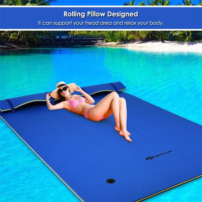 9' x 6' 3 Layer Tear-Resistant XPE Foam Floating Water Pad Water Mat for Beach Water Recreation