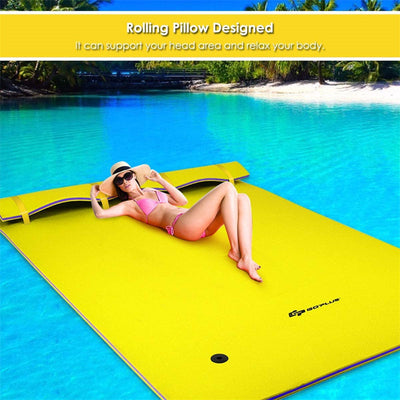 9' x 6' 3 Layer Tear-Resistant XPE Foam Floating Water Pad Water Mat for Beach Water Recreation