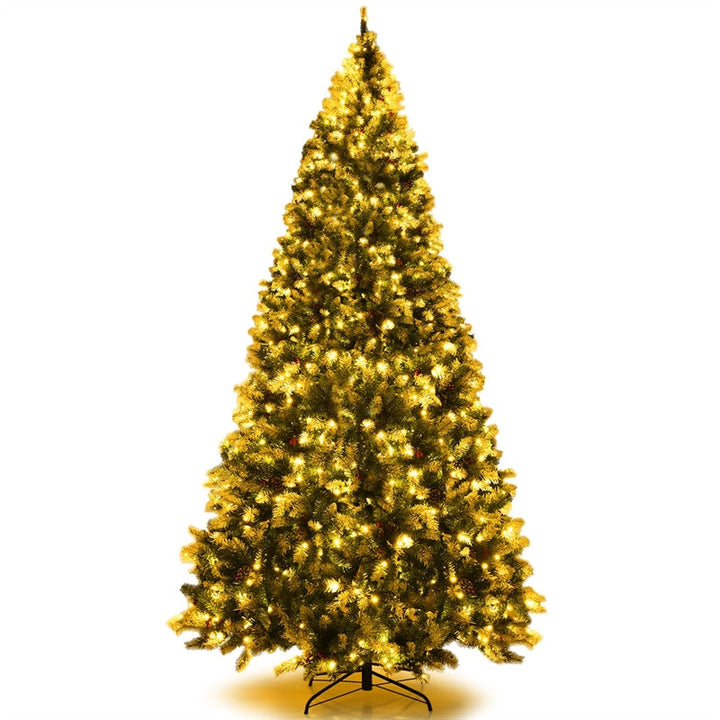 9ft Pre-lit Snow Flocked Artificial Christmas Tree with 900 LED Lights