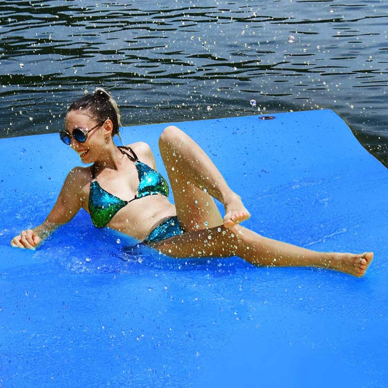 9 x 6FT Floating Water Mat 3-Layer Tear-Resistant XPE Foam Water Lily Pad for Recreation Relaxing