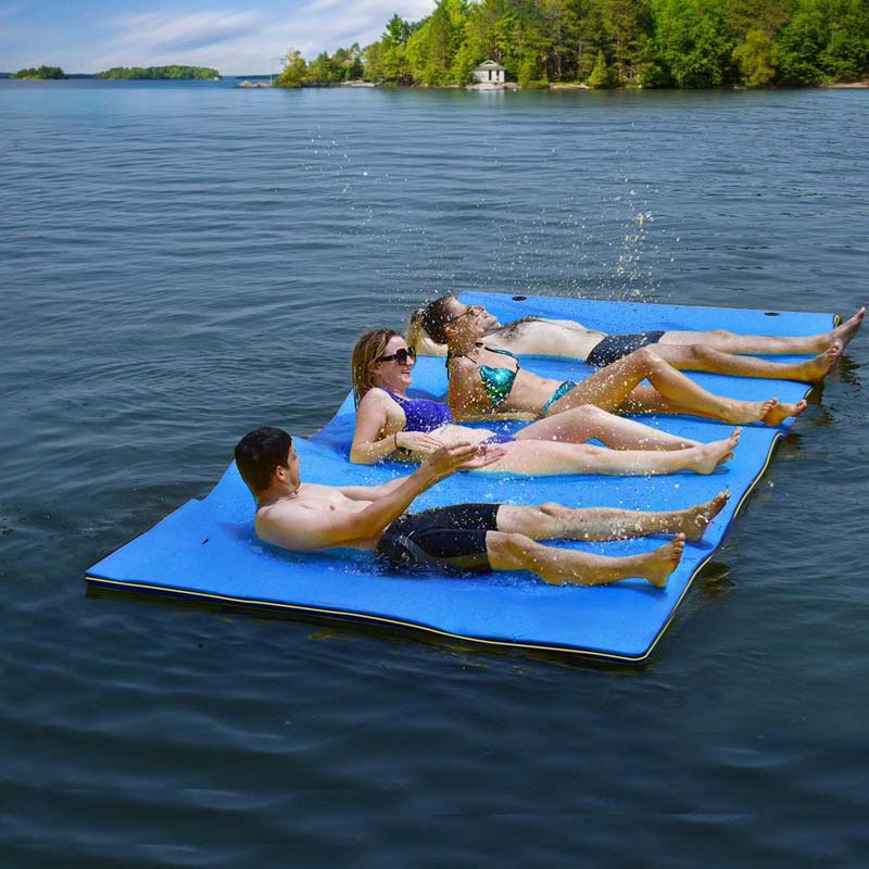 9 x 6FT Floating Water Mat 3-Layer Tear-Resistant XPE Foam Water Lily Pad for Recreation Relaxing