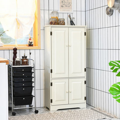 Freestanding Accent Floor Storage Cabinet Cupboard with Adjustable Shelves and Anti-toppling Device