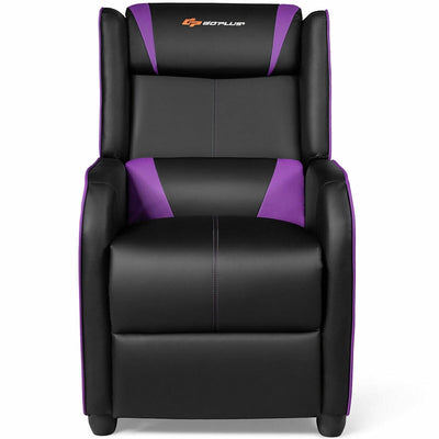 Adjustable Modern Gaming Chair PU Leather Single Recliner Sofa with Footrest Massage Function