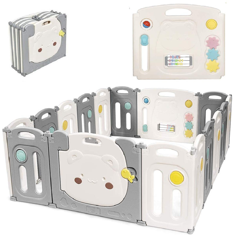 Baby Playpen 16 Panel Foldable Thicken Kids Safety Play Fence