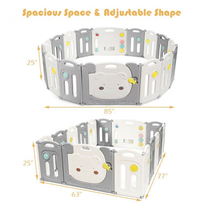 Baby Playpen 16 Panel Foldable Thicken Kids Safety Play Fence