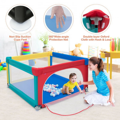 Baby Playpen Extra Large Playard for Babies with 50 Balls