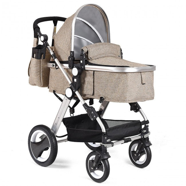 Baby Stroller 2 in 1 Convertible Bassinet Reclining Stroller