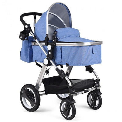 Baby Stroller 2 in 1 Convertible Bassinet Reclining Stroller