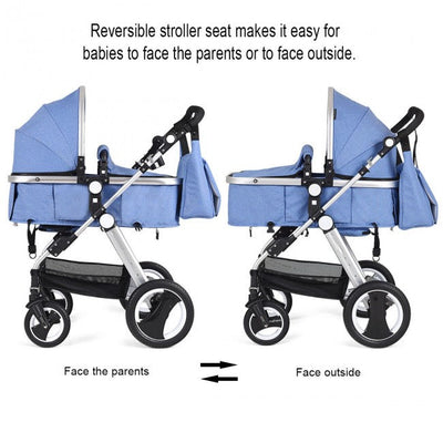 Baby Stroller 2 in 1 Convertible Bassinet Reclining Stroller