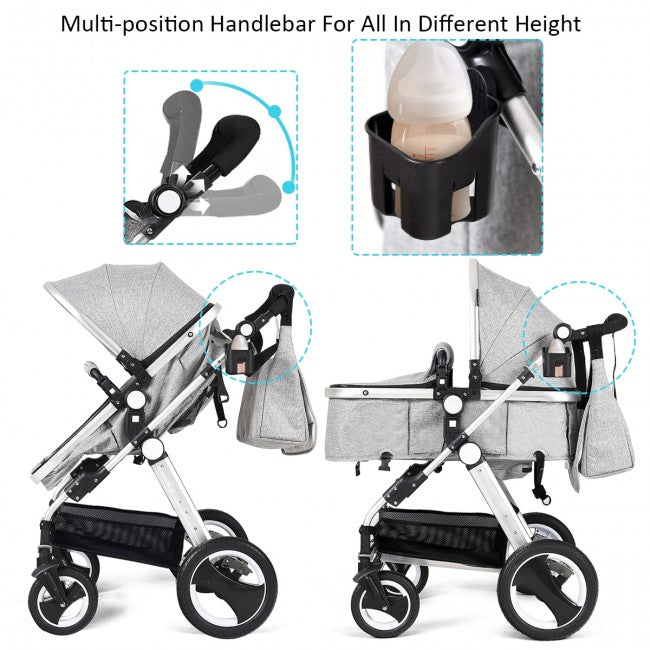 Baby Stroller 2 in 1 Convertible Bassinet Reclining Stroller