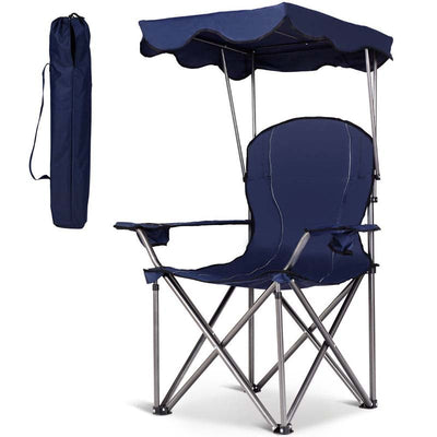 Folding Beach Canopy Chair with Cup Holders