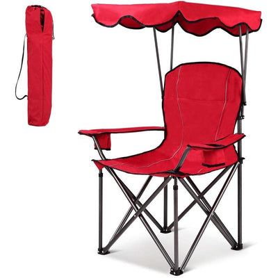 Folding Beach Canopy Chair with Cup Holders
