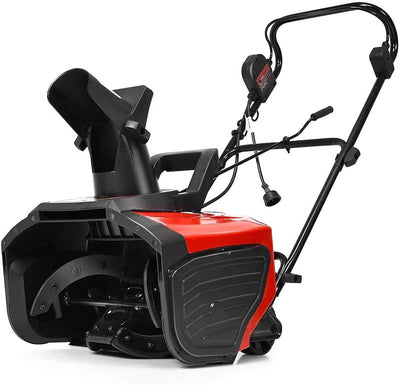 15Amp Electric Snow Thrower 18-Inch Snow Blower with 180° Rotatable Chute 2 Wheels for Yard Driveway Sidewalk