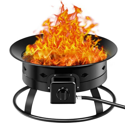 58,000 BTU Outdoor Portable Fire Bowl Propane Gas Fire Pit with Cover and Carry Kit