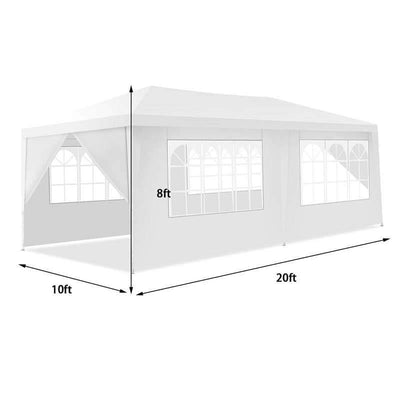 10' x 20' Outdoor Wedding Party Tent Camping Shelter Gazebo Canopy with 6 Sidewalls