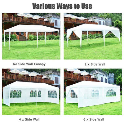 10' x 20' Outdoor Wedding Party Tent Camping Shelter Gazebo Canopy with 6 Sidewalls