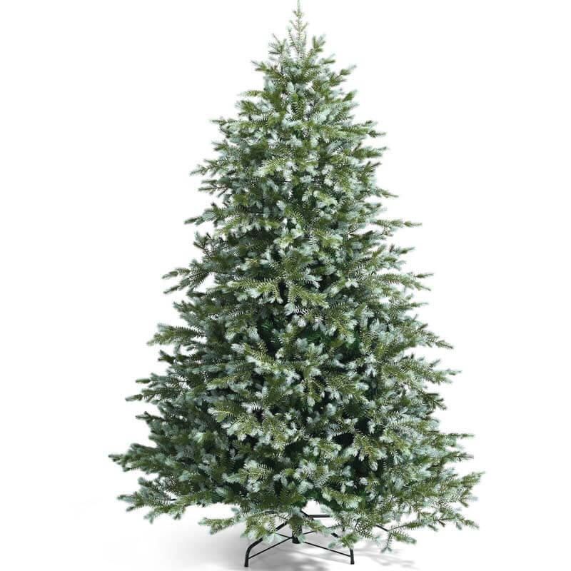 7FT Spruce Hinged Artificial Christmas Tree with 1260 Mixed PE and PVC Tips