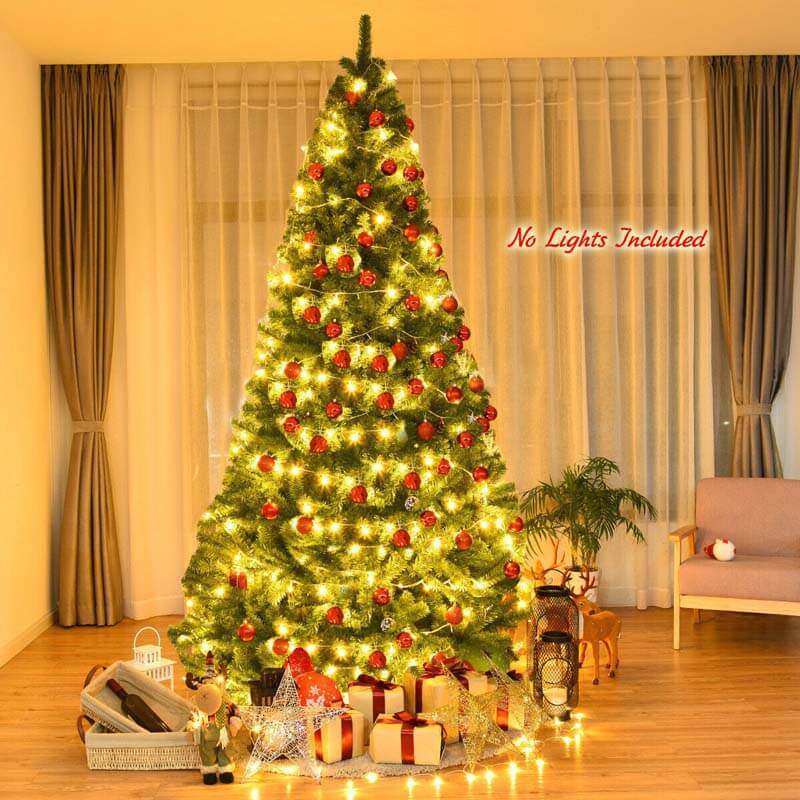 9ft-premium-artificial-hinged-pvc-christmas-tree-with-metal-stand