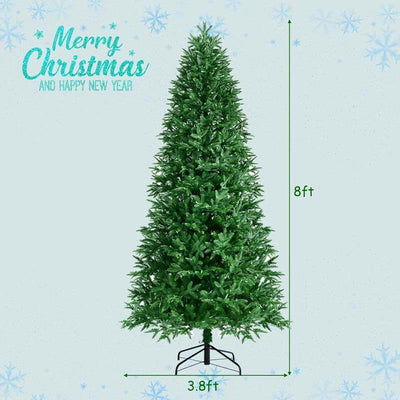 8FT Artificial Christmas Tree with 2 Lighting Colors and 9 Flash Modes