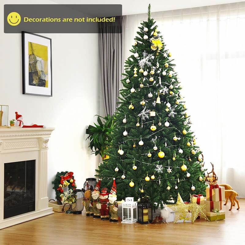 9Ft Hinged 3594 Branch Tips Artificial Douglas Christmas Tree with Foldable Solid Metal Stand