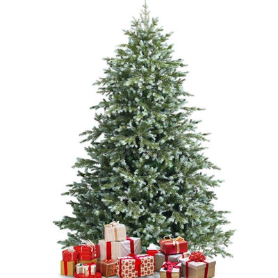7FT Spruce Hinged Artificial Christmas Tree with 1260 Mixed PE and PVC Tips