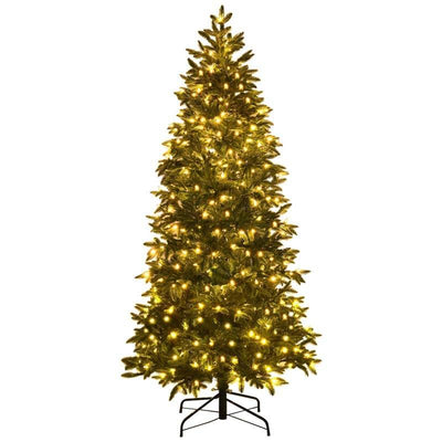 7FT Artificial Christmas Tree with 2 Lighting Colors and 9 Flash Modes