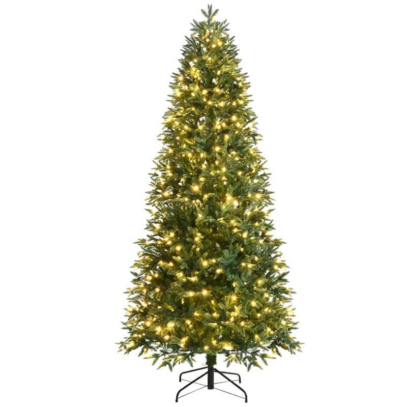 8FT Artificial Christmas Tree with 2 Lighting Colors and 9 Flash Modes