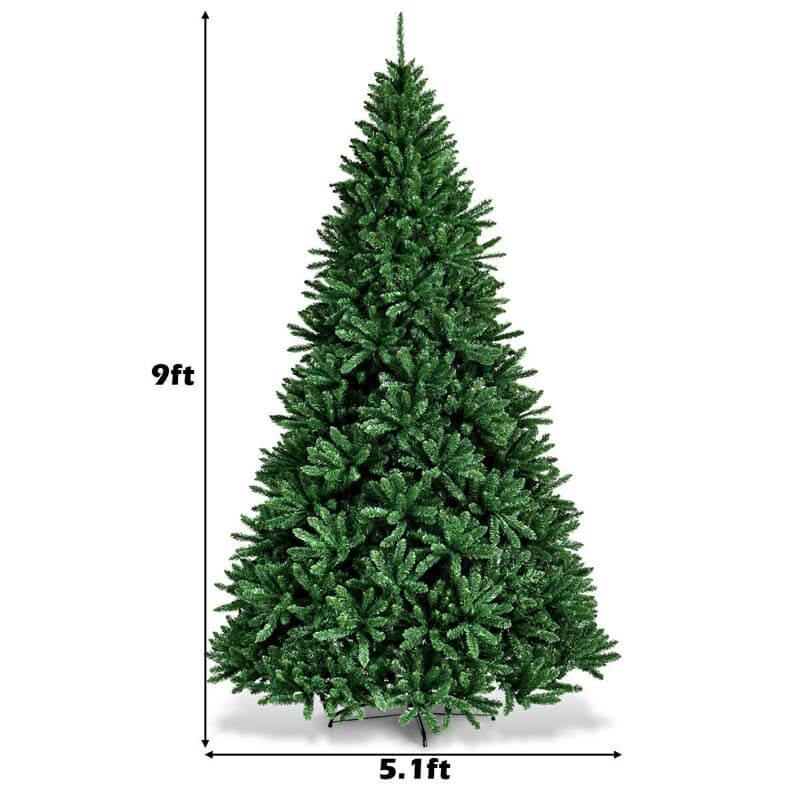 9Ft Hinged 3594 Branch Tips Artificial Douglas Christmas Tree with Foldable Solid Metal Stand