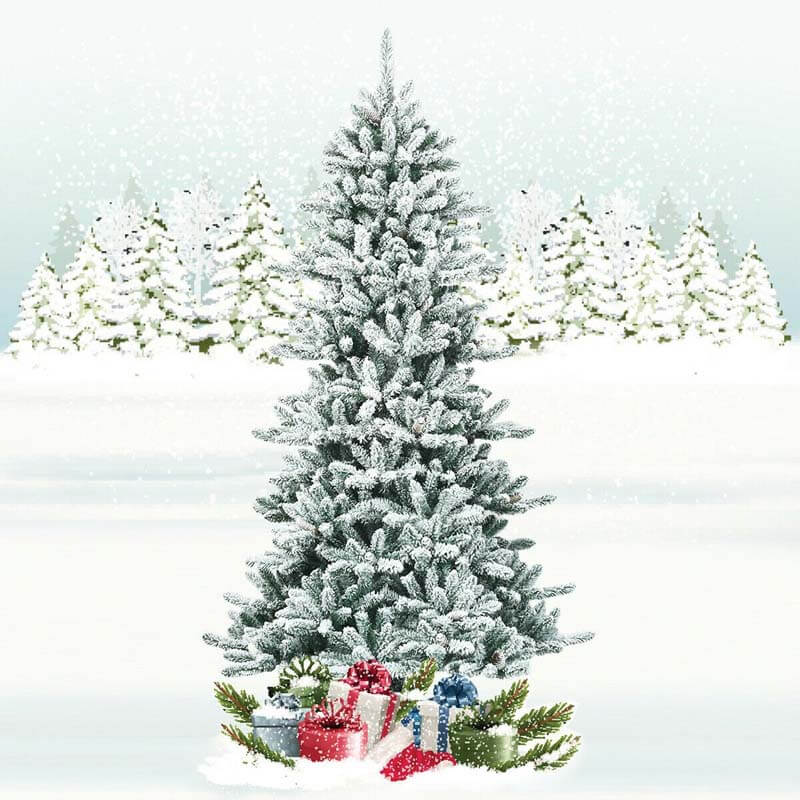 7 Feet Snow Flocked Slim Artificial Christmas Fir Tree