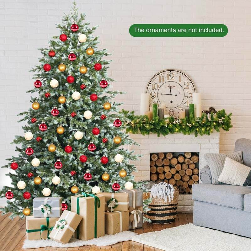 7FT Spruce Hinged Artificial Christmas Tree with 1260 Mixed PE and PVC Tips