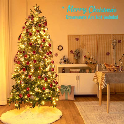 7FT Artificial Christmas Tree with 2 Lighting Colors and 9 Flash Modes