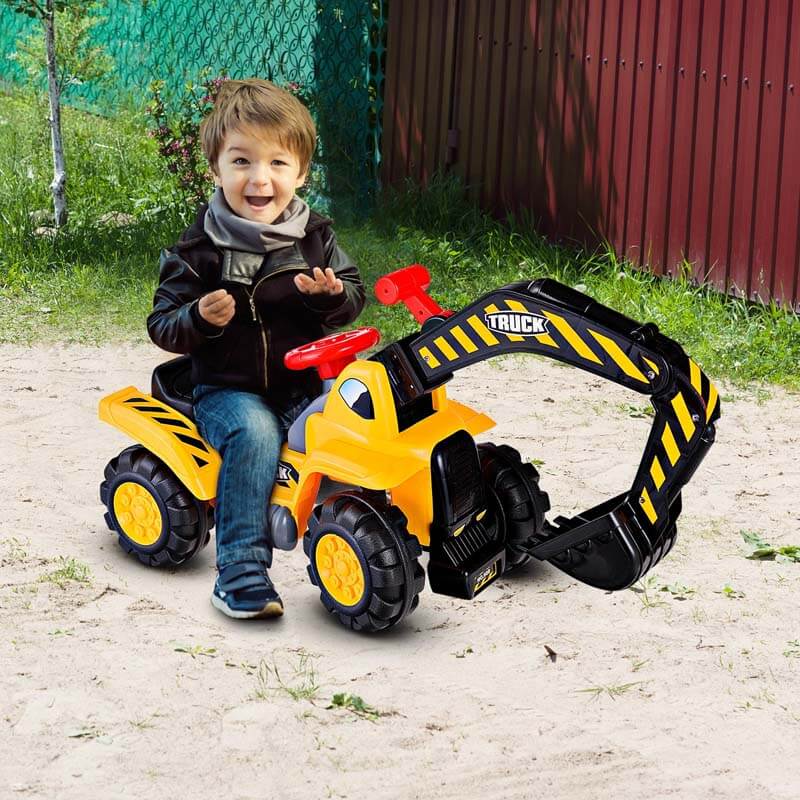 Outdoor Kids Ride On Construction Excavator with Safety Helmet