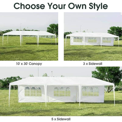10' x 30' Outdoor Party Wedding Tent Canopy With 5 Sidewall